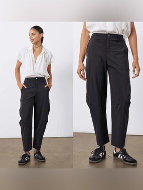 RUTI THE WIDE-ISH Barrel Leg PANTS in black
